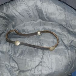 Vintage Leather Hat Band With 4 Buffalo Nickles