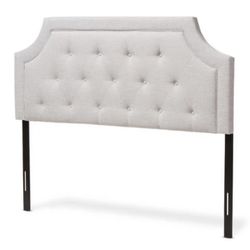 Queen Size Gray Headboard & Metal Bed Frame