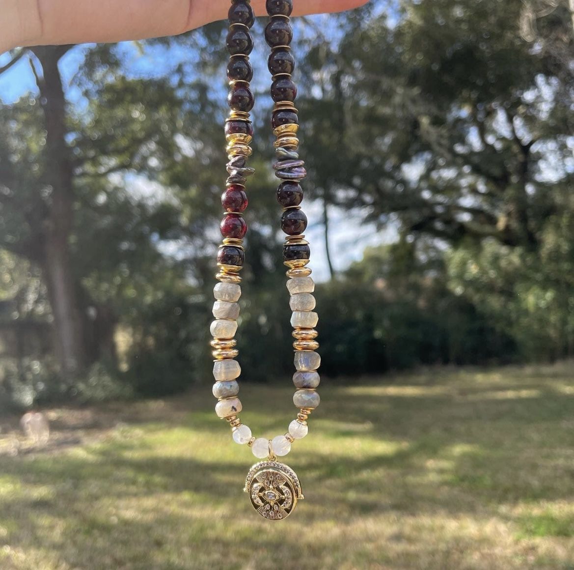 Gemstone and Gold Filled Necklace