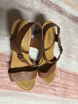 Soda Brown Strappy Sandals