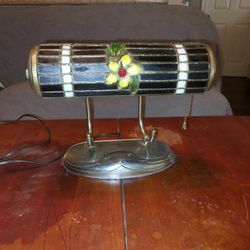 1921 Slag‑Glass Desk Lamp (“Roaring 20's Barrel Lamp”)