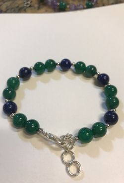 Jade and lapis lazuli bracelet