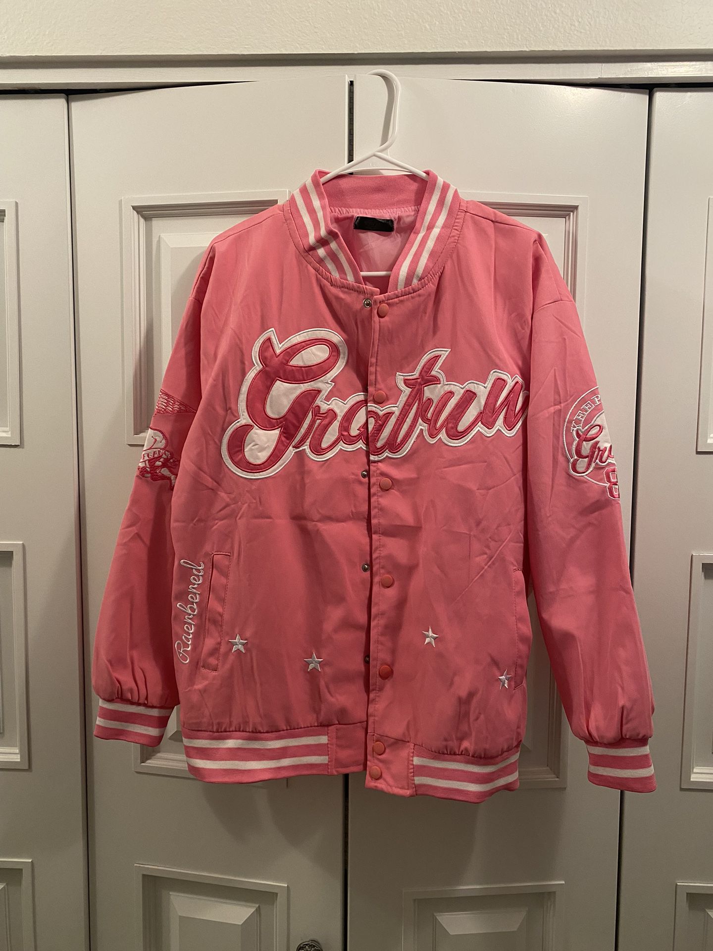 Pink Nylon Bomber Jacket