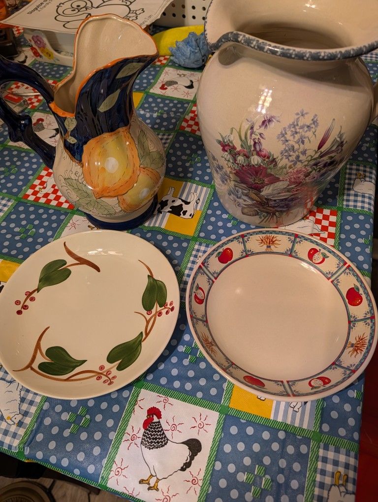 Half price for the holidays. Porcelain pitchers and bowls