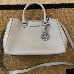 Gray leather Michael Kors purse