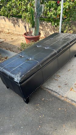FREE : Black ottoman storage bench  50” x 18  hydraulic top open