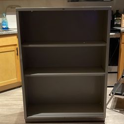 Metal Bookshelf / Storage Cabinet – 3 Shelves, Heavy-Duty 