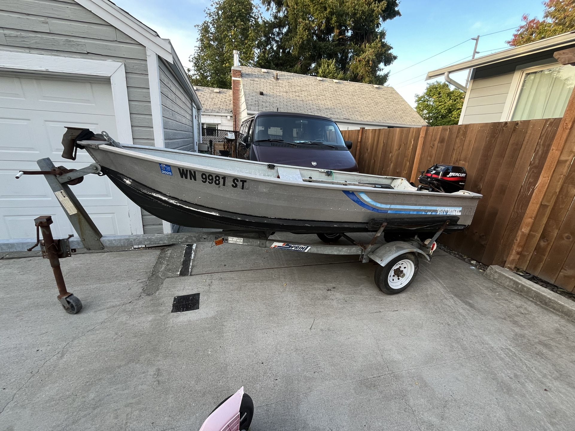 1985 SeaNymph Boat W/ 1982 Sprinter Trailer