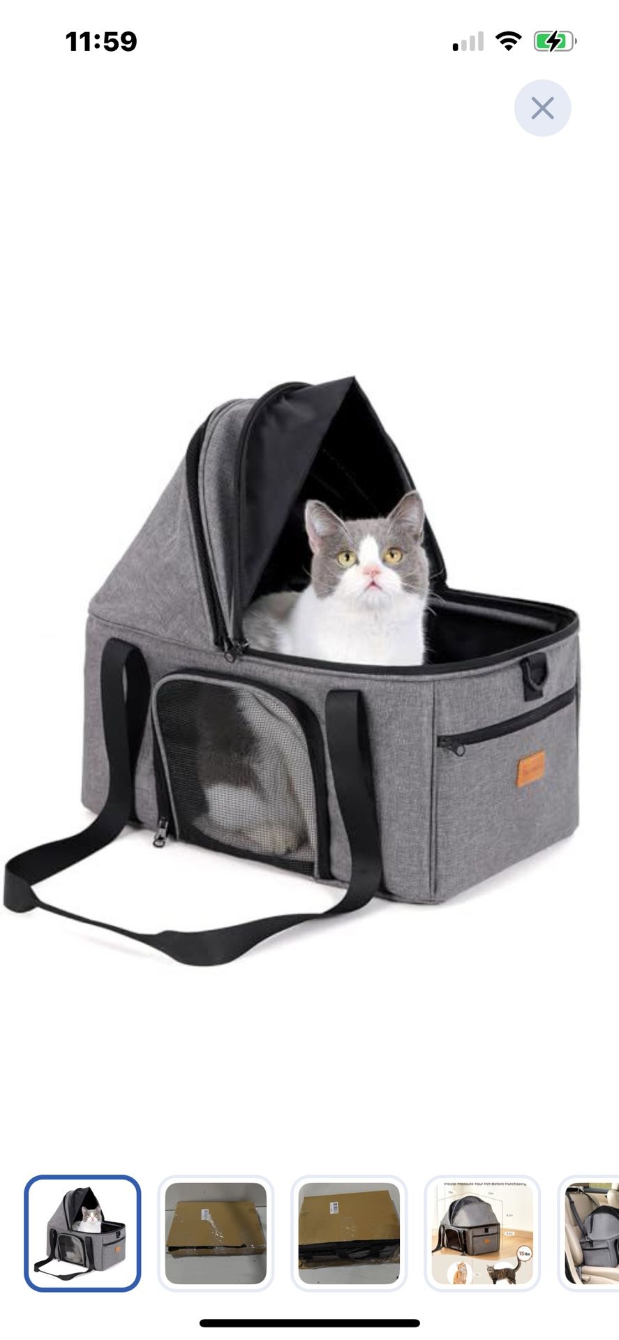 “New”Expandable Top Large Pet Carrier/car Seat(Collapsable)retail$59