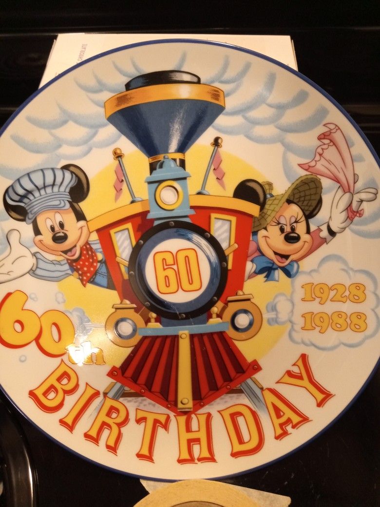Happy 60th Birthday 🥳 Mickey Mouse & Minnie Mouse  Plate