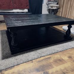 Black, solid wood, coffee table heavy