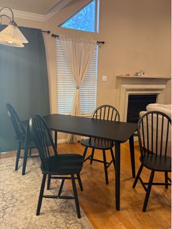 IKEA Dining Table & 4 Chairs – Black – Excellent Condition
