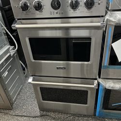 Viking 27” Wide Electric Double Wall Oven Stainless Steel 