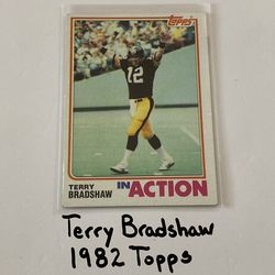 Terry Bradshaw Pittsburgh Steelers Hall of Fame QB 1982 Topps Card.