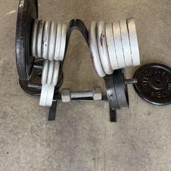 Full Set Weights + Rack – Juego Completo de Pesas con Base – $200