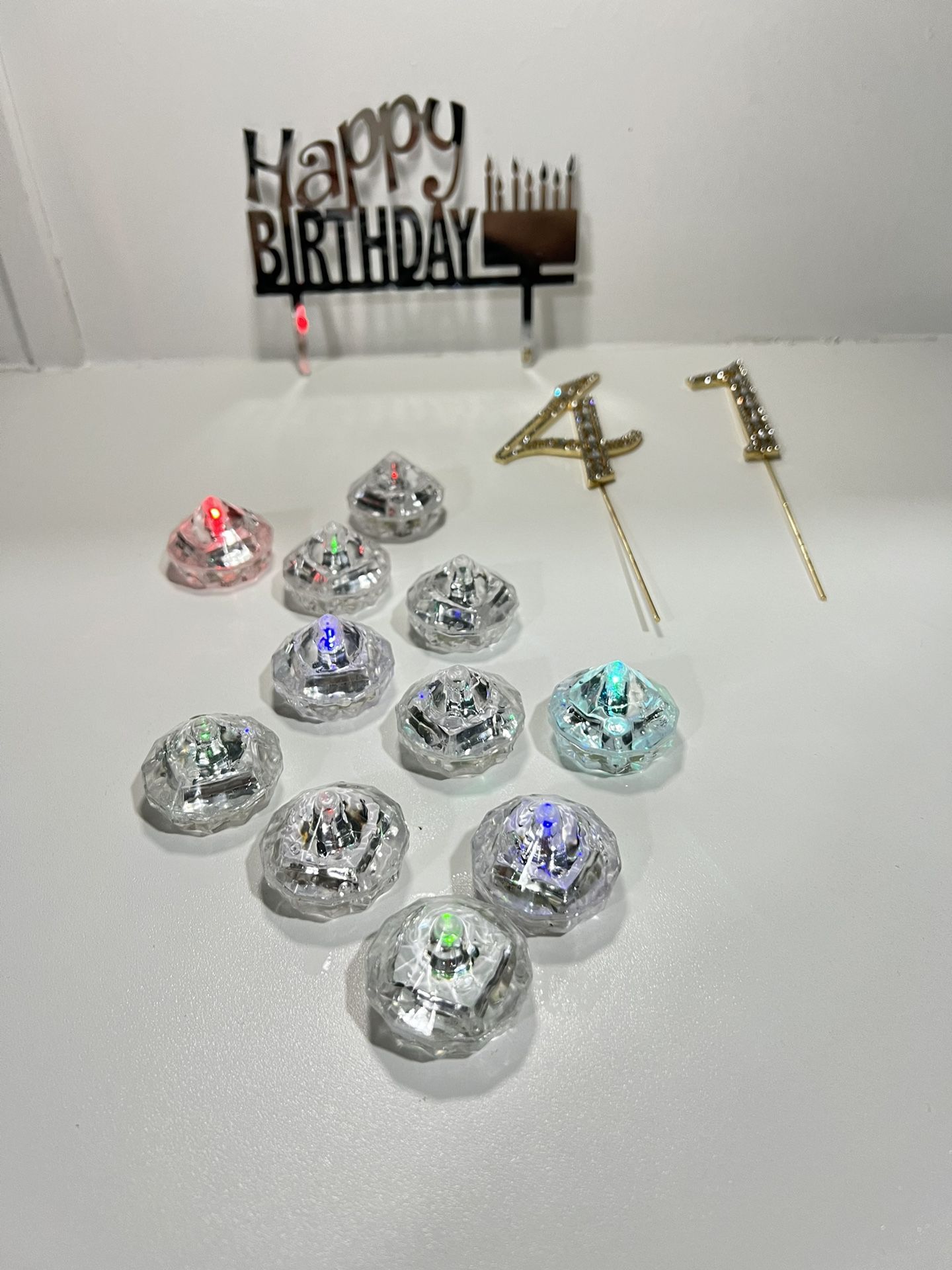 LED Floating Diamond Light 41 & Happy Birthday 