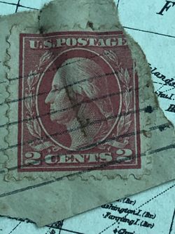Washington 2 Cent Stamp 1917 Postmark 