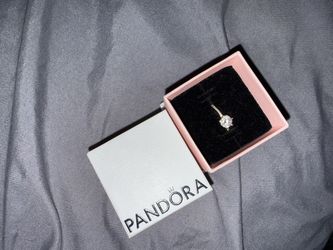 Pandora Gold-Tone Solitaire Ring with Box