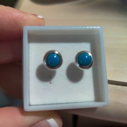 Sleeping Beauty Turquoise SS Stud Earrings 