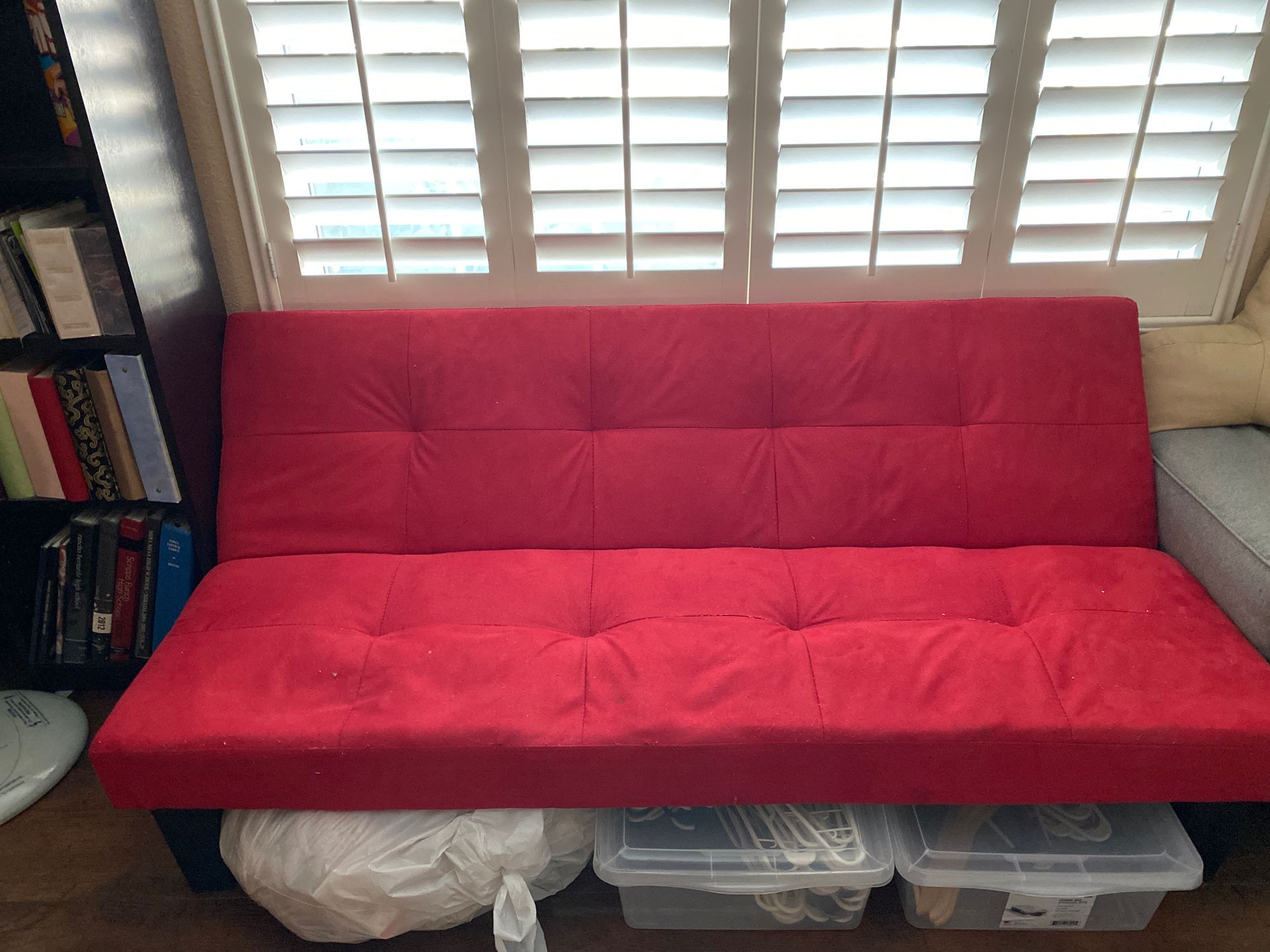 Red futon sofa lounge chair