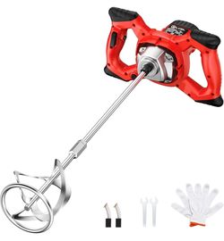 Cement Mixer, Max 2300W Electric Concrete Mixer with 6 Adjustable Speeds