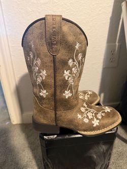 TWISTER GIRLS' SQUARE TOE COWBOY BOOTS SIZE 13
