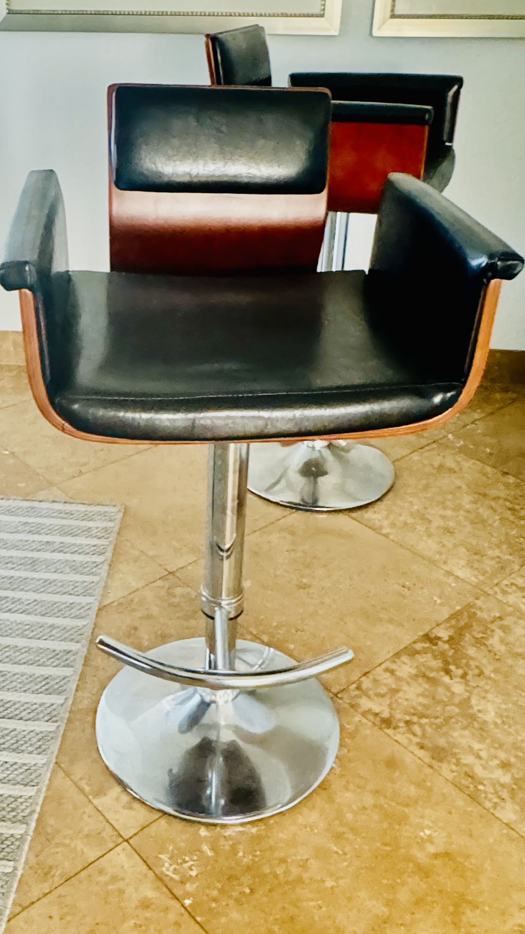 Beautiful Bar Stools (2) Adjustable & Swivel
