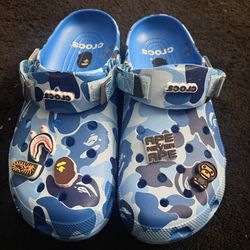 Blue Bape Crocs