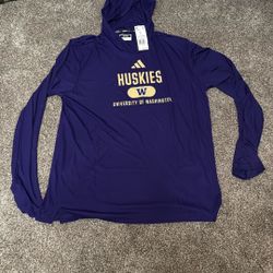 Brand New With Tags Men’s Large Adidas Huskies Lightweight Hoodie