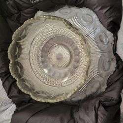 Punch Bowls (3) And Platters (2)