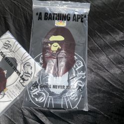 A Bathing Ape (BAPE) × Chrome Hearts Baby Milo Scroll T-Shirt