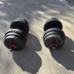 Dumbbells Each 26.5 Lbs (2.5, 2.0, 1.5 kG) Plastic Covering 
