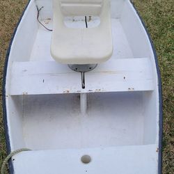 Small dingy. Boat with trolling motors.