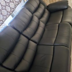Brand New Black Leatherlike Couch & Loveseat