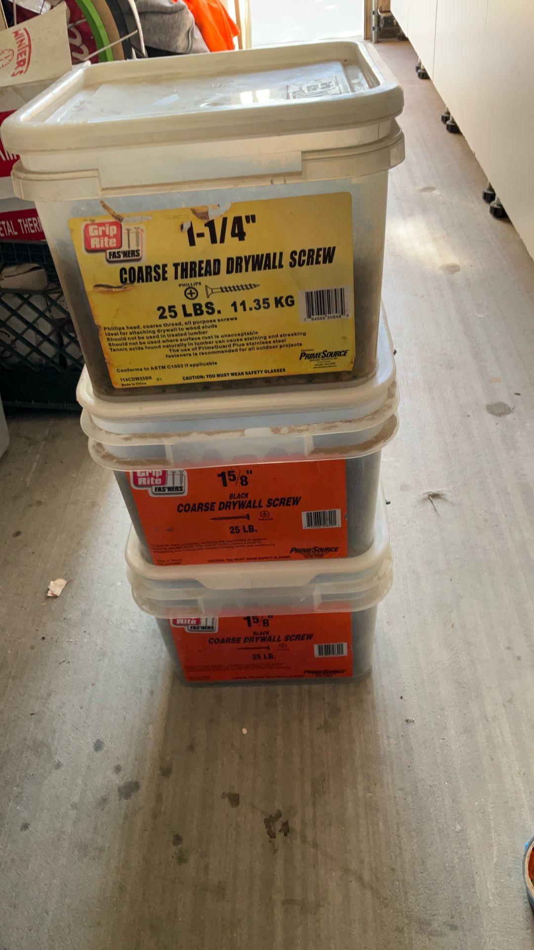 Course Thread Drywall Screws 1 1/4 Inch. Also. 1 5/8 inch $75 For All Three Of Them