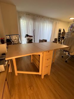 IKEA Norden Folding Work Table with 6 Shelves