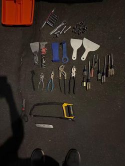 Loaded 35-Pc General Tool Box Kit - Craftsman Ratchet, Stanley Pliers, Saws