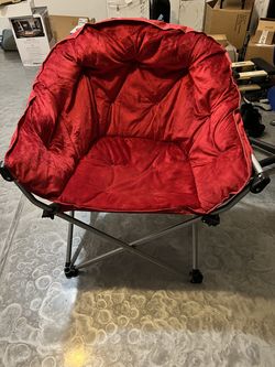 Like New Red Oversized Folding Moon Chair