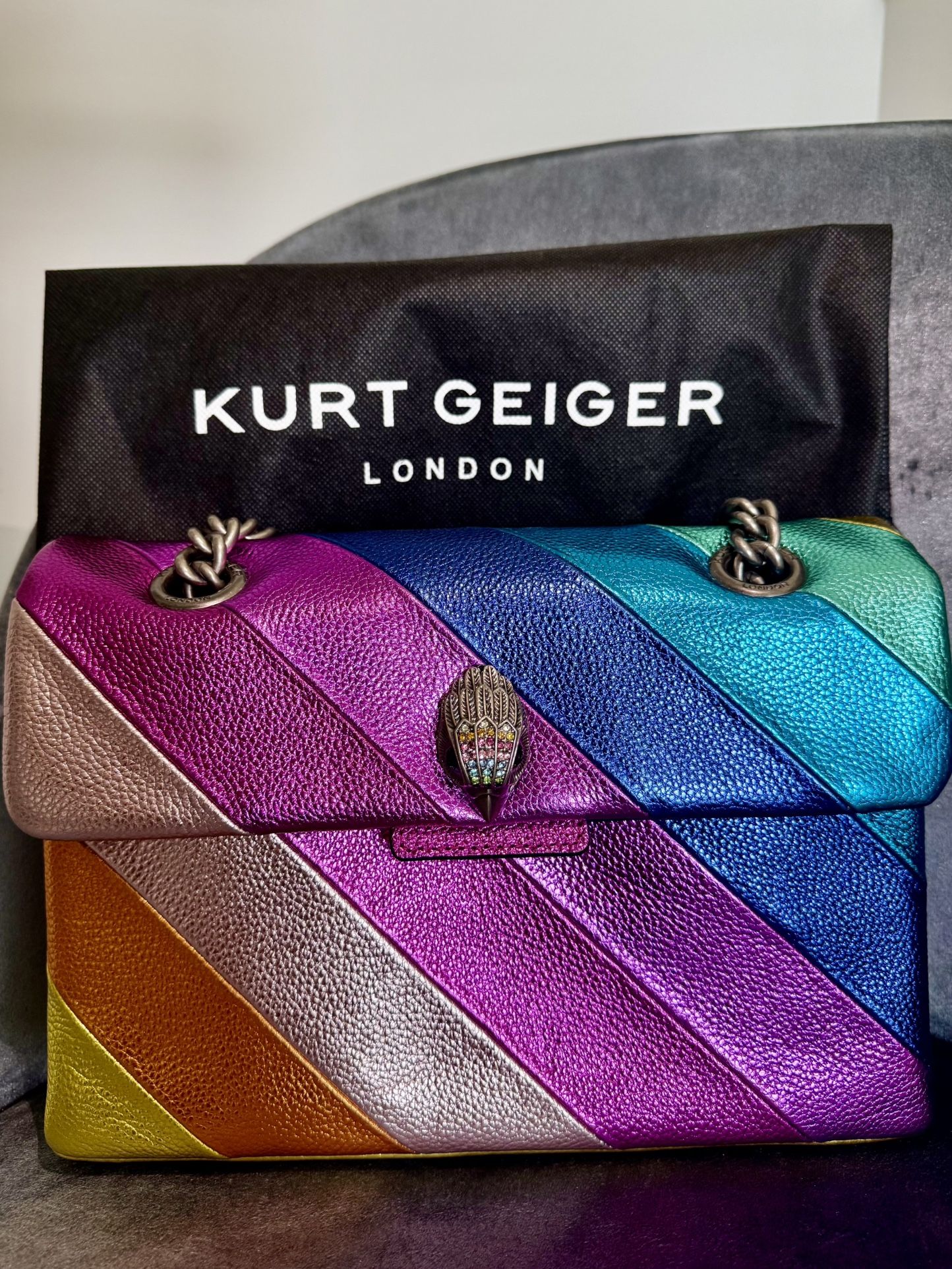 Kurt Geiger Metallic Rainbow Bag