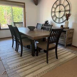 Dining table, Chairs, & Credenza