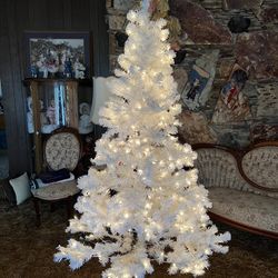 6.5ft Prelit White Christmas Tree
