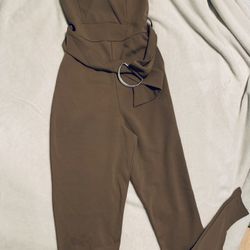 Stylish Brown Jumpsuit - Size S