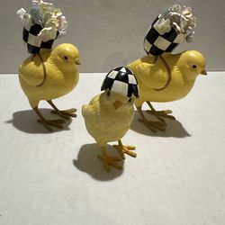 2 Mackenzie Childs Country Hiking Chicks and a Baby   Never Used Just Displayed