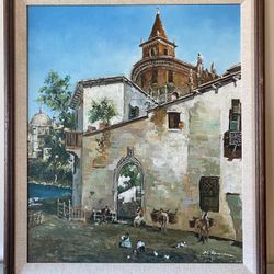 Spanish Oil Painting - N. Roman Framed Painting