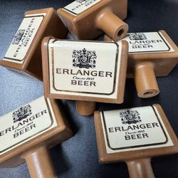 1970s Schlitz ERLANGER BEER 3 inch plastic Tap Handle 