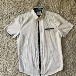 Semi New Craft + Flow White Men’s Short Sleeve Casual Button Down Shirt Size Small
