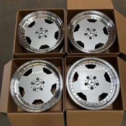 New Set of 17 Inch Rims Wheels 17x8 +25 17x9.5 +25 (5x112) CB:66.6 Fits Mercedes Benz