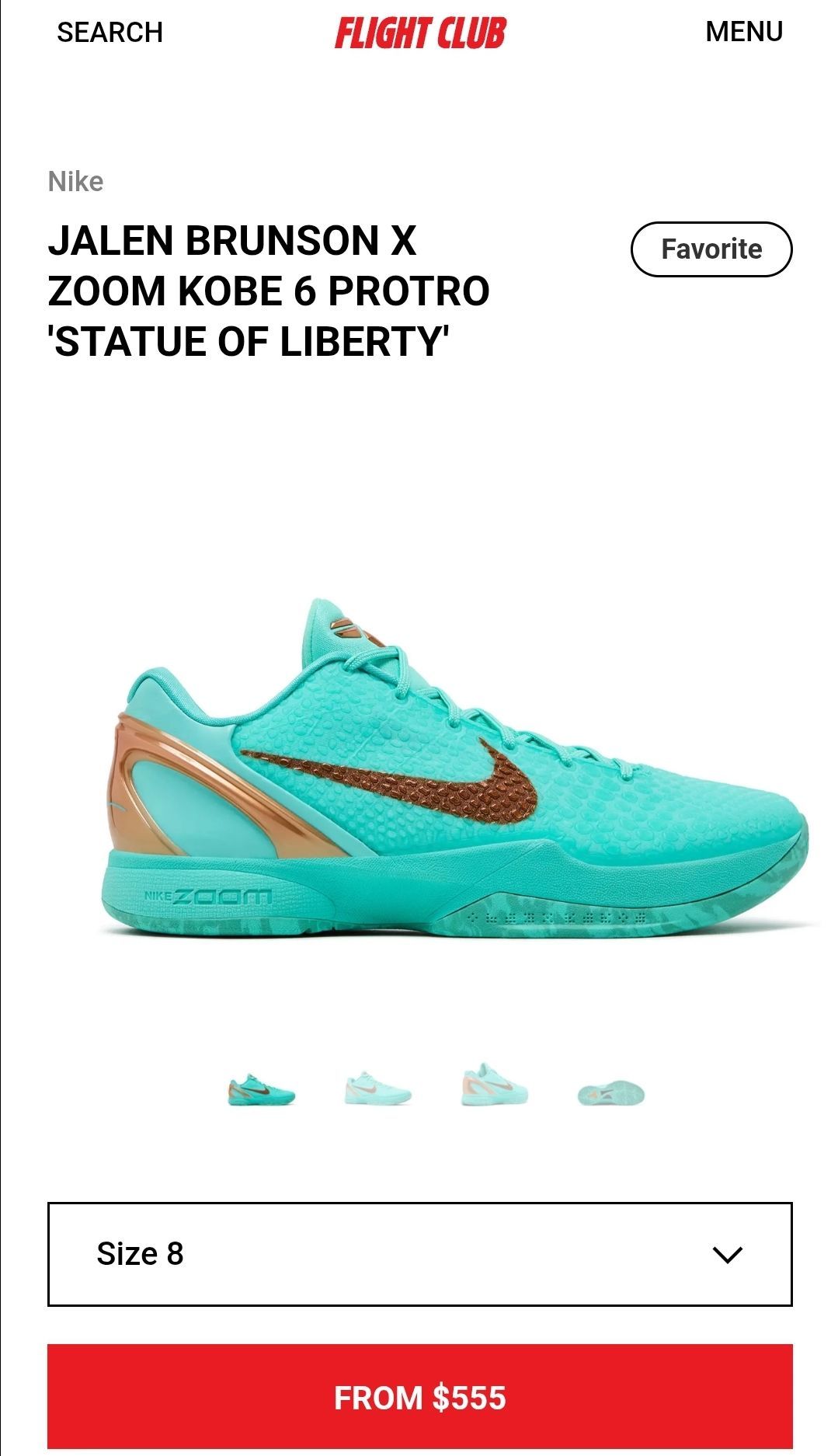 Kobe 6 Protro Jalen Brunson X Zoom Size 8.5M $500
