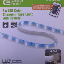 Commercial Electric 8ft LED Changing Tape Light With Remote