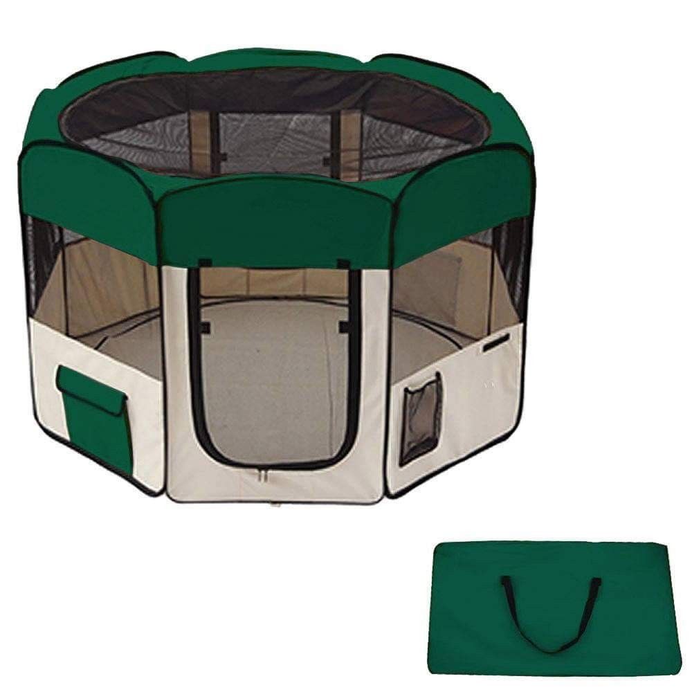 Portable Dog Pen Doghouse Playpen Kennel House with Carrying Case Pet